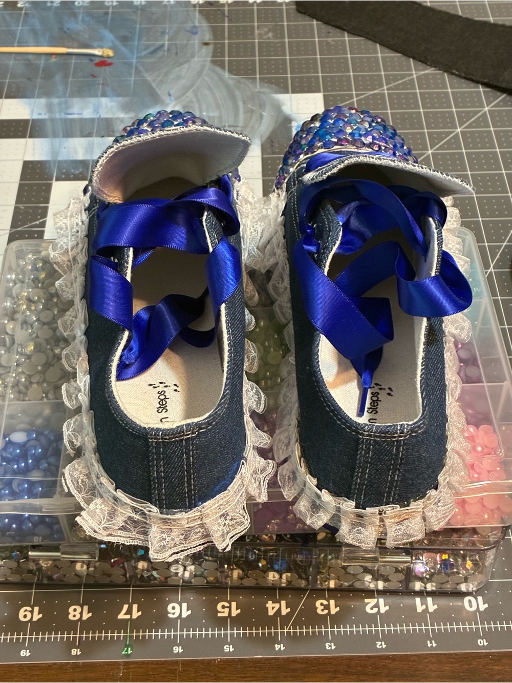 Blue Jeweled Sneakers - Picture 2 of 2